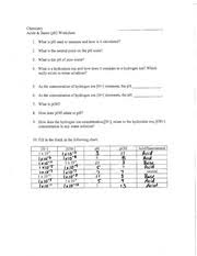 Answer the following questions in short: Ph Worksheet Key Chemistry Acids Bases Ph Worksheet 1 What Is Ph Used To Measure And How Is It Calculated 2 What Is The Neutral Point On The Ph Scale Course Hero