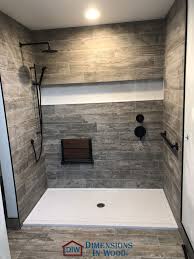 Enclosed in glass panels in a bathroom by trg architecture + interior design, this shower with a beveled square head is the height of luxury. Master Bathroom Remodel With Zero Entry Shower Vanity Make Up Cabinet And Dual Sinks In Columbia Columbia Mo Dimensions In Wood