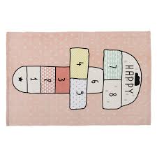 Tapis Enfant Marelle En Coton Rose 120x180 Roze Tapijt Tapijt Babykamer Kinderboekenkast