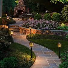 Solar Flickering Flame Tiki Torch Garden Lighting Design Backyard Garden Design Landscape Design