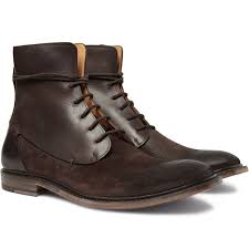 Waxed Suede And Leather Boots By Maison Martin Margiela Best Shoes For Men Boots Suede Leather Boots