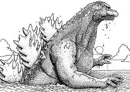 Godzilla Walking In The Sea Coloring Pages Jpg 600 424 Scary Sea Creatures Monster Coloring Pages Sea Pictures