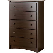 Prepac Fremont 5 Drawer Dresser Espresso Walmart Com Walmart Com