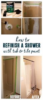 How To Use Tub And Tile Paint To Refinish A Shower Tub Tile Paint Shower Remodel Painting Shower