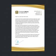 Below the running head, the following are centered on their own lines, using upper and lower case Free Vector Golden Letterhead Template