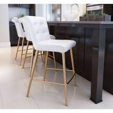 White leather kitchen island chairs wayfair professional phone. White Button Tufted Bar Stool Gold Legs In 2021 Bar Chairs Kitchen White Bar Stools Bar Stools Kitchen Island