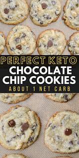 Keto Chocolate Chip Cookies About 1 Net Carb In 2020 Low Carb Recipes Dessert Keto Dessert Easy Keto Chocolate Chip Cookie Recipe