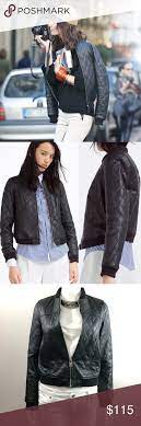 Zara 100 Leather Quilted Bomber Moto Black Jacket Quilted Bomber Black Jacket Black Biker Jacket