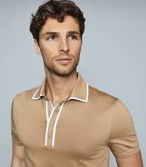 REISS Aaron Press Stud Cotton Polo Shirt