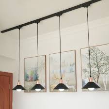 Dining Room Conical Led Hanging Light Metal 4 Lights Simple Style Macaron Colored Track Lighting Takeluckhome Com