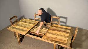 Reclaimed Wood Farm Table With Self Storing Butterfly Leaf Youtube Farmhouse Table Plans Diy Dining Room Table Diy Kitchen Table