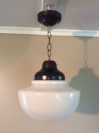 Antique Church Industrial School House Pendant Light Fixture 1930s Milk Glass Art Deco Pendant Light Fixtures Old Lights Antique Lighting