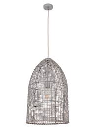 14.5'' h x 11'' w x 11'' d. Beacon Lighting Coral 1 Light Large Pendant In Grey Ebay