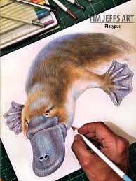 Platypus Wip 2 Time For A Swim I M Drawing My Platypus Doing What They Are Very Good At Swimming They Are Excellent Swimmers Schnabeltier Tiere Zeichnung