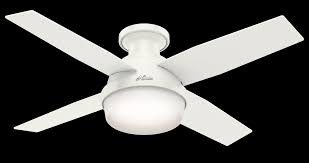 Hunter 44 Dempsey Low Profile With Light Fresh White Ceiling Fan With Light With Handheld Remote Walmart Com Walmart Com