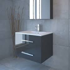 draw wall hung bathroom vanity unit grey