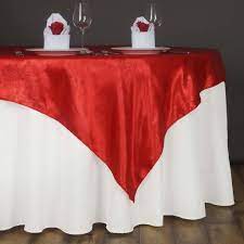 60 Red Square Overlay Lily Embossed Satin Table Overlays Clearance Sale Table Overlays Square Tablecloth Wedding Table Overlays