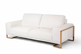 Rose gold seems to be everywhere, but how do you use it at home? Michael Amini Mia Bella Gianna White Quilted Genuine Leather Sofa Rose Gold
