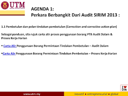 Audit dalaman eksa bil.2 2016 ini telah dijalankan pada. Post Mortem Audit Sirim Ppt Download