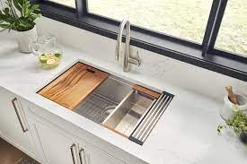 Frankly, a 25 single bowl is a better choice if you do not have the. 33 Inch Workstation Ledge Tight Radius 50 50 Double Bowl Undermount Kitchen Sink Ruvati Usa