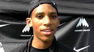 Julian Body of Jesuit won the 110 high hurdles at the 2015 Nike Jesuit  Twilight Relays