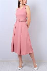 49 95 Tl Pudra Kolsuz Bayan Kemerli Elbise 13392b Modamizbir Elbise Sifon Elbise Elbise Modelleri