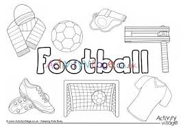 Free printable nfl coloring page. Football Collage Colouring Page
