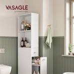VASAGLE-Armario de almacenamiento para baño, gabinete estrecho  independiente, blanco, estilo moderno, personalizado, OEM