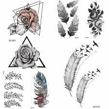 It will show that the world has made you emotionless. Yuran Black Triangle Flower Temporary Tattoo Stickers Women Body Arm Fake Tatoos Tribal Feather Bird Waterproof Rose Tattoo Temporary Tattoos Aliexpress