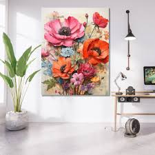 Tablou Canvas - Newspaper Flowers – The Print Studio