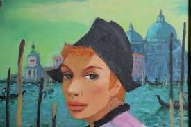 RILLARD Abel Charles. (1912-2003). Arlequin à Venise. Huile