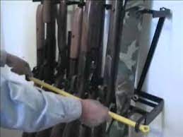 Utilize type a two lock organisation for rifle cabinets. Gun Rack Locking Wall Gun Racks For Locking Gun Storage Youtube