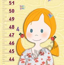 Girls Room Decor Height Chart Canvas Or Vinyl Feet Inches Or