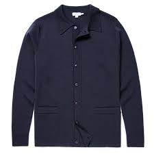 Sunspel Jacket Navy Milano Wool