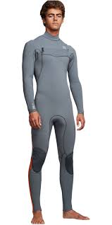 2019 Billabong Mens Furnace Comp 4 3mm Chest Zip Wetsuit Dark Grey Q44m03