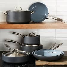 Greenpan Paris Hard Anodized Nonstick 11 Piece Cookware Set Reviews Crate And Barrel Greenpan Cookware Set Pots And Pans