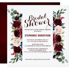 Burgundy Red Navy Floral Rustic Boho Bridal Shower Card Floral Style Flower Boho Bridal Shower Invitations Boho Bridal Shower Bridal Shower Invitation Cards