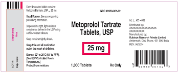 Metoprolol Tartrate Metoprolol Tartrate Tablet Film Coatedrubicon Research Private Limited