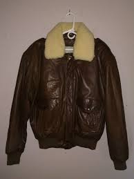 Vintage Reed Leather Bomber Flight Jacket Coat Lined Collar Lamb Shearing Brown Reed Flightbomber Flight Jacket Leather Bomber Brown Leather Bomber Jacket
