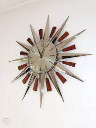 All wall clocks are on sale. Vintage Metemac Sunburst Starburst Wall Clock Retro 1950s 1960s 1970s Uk Only 542087665