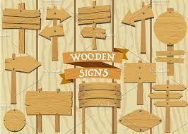 Wooden Signs Set Vector Wooden Signs Sign Mockup Business Card Logo