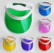 5 New 80s Neon Sun Visor Peak Cap Hat Rave Festival Fancy Dress Poker Headband Kassettband