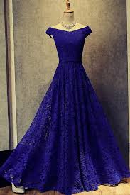 Simple Royal Blue A Line Lace Floor Length Off The Shoulder Lace Up Hollow Prom Dress Long Elegant Formal Dresses Evening Dresses Prom Dress Elegant Prom Dresses Prom Dresses Blue Cocktail Dress Prom