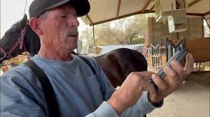 Ponerle herraduras a un caballo así de fácil. Don Beto Muñoz es  especialista en el negocio