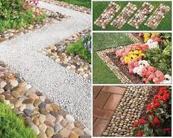 Create Own Stone Pebble Garden Path Mats Outdoor Pathway 4 Count For Trail Flowerbed Walkway Edging Landscaping With Rocks Pebble Garden Sloped Garden