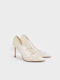Cream Lace Stiletto Pumps Charles Keith Pl