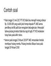 Jurnal estimasi piutang tak tertagih. Materi 2 Soal Piutang Pptx Contoh Soal U2022 Pada Tanggal 31 Mei 2017 Pt Xyz Tidak Bisa Menagih Hutang Sebesar Rp 10 000 000 Yang Sudah Jatuh Tempo Course Hero