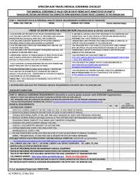 Africa command (usafricom) area of responsibilities (aors) influence by expanding its relationship with india in the centcom and africom aors. Fillable Online Africom Aor Travel Medical Screening Checklist Fax Email Print Pdffiller