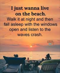 I Just Want To Live On The Beach Omg To Fall Asleep With The Windows Open To Hear The Waves Crashing Is Just The Best Thing Beach Quotes Ocean Quotes Words