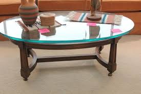 Whether you decide to purchase. Lot 16 Oval Glass Top Vintage Wood Base Coffee Table Estatesales Org